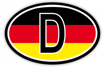 Länderkennzeichen D / Deutschland mehrfarbig